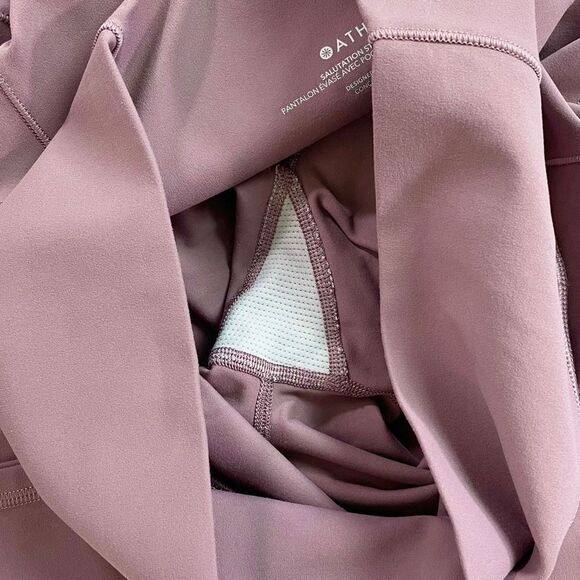 Athleta Salutation Stash Flare Legging High Rise Pockets Stretch Damask Mauve M - Picture 8 of 9